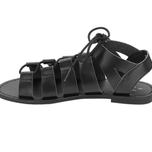 FADED GLORY Women’s Black Chilly Sandals, Black strap open toe Size 8 - Picture 2 of 11